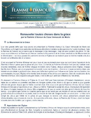 Image de Renouveler toutes choses dans la grâce / Français