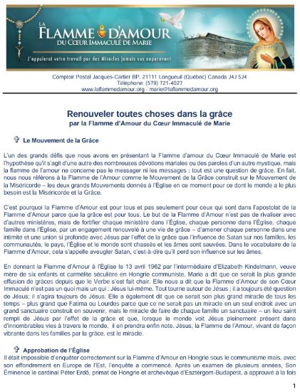 Image de Renouveler toutes choses dans la grâce / Français