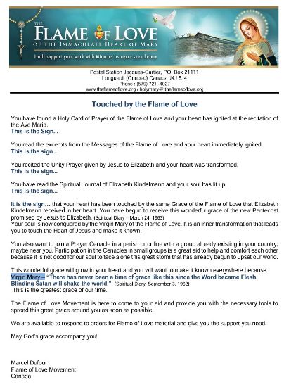 Picture of Touched by the Flame of Love / English