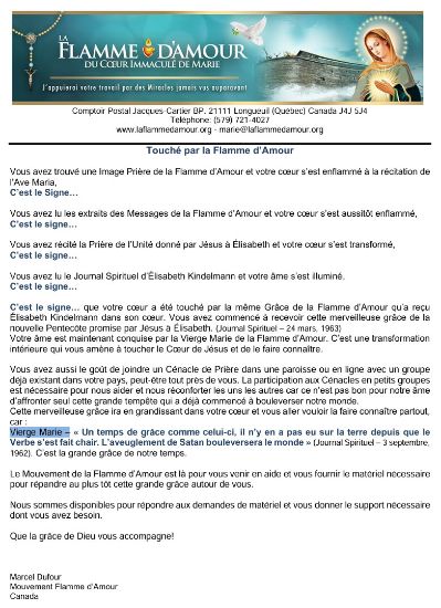 Picture of Touched by the Flame of Love / French