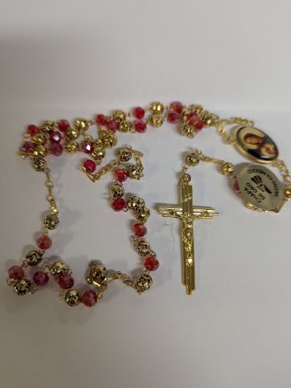 Picture of Metal and red glass beads / From Mexico