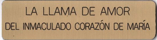 Image de Plaquette en Espagnol / Pour Statue Flamme d'Amour 19"