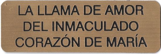 Image de Plaquette en Espagnol / Pour Statue Flamme d'Amour 19"